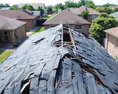 Damaged roof